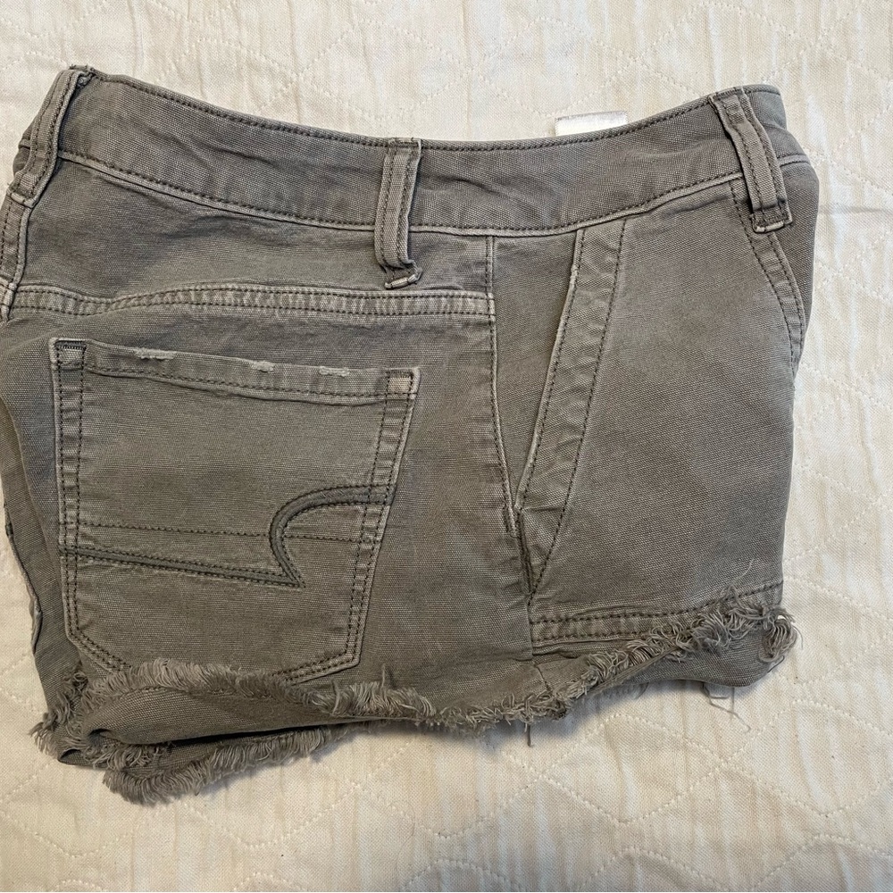 American Eagle Outfitters Gray Jean Shorts Frayed Hem